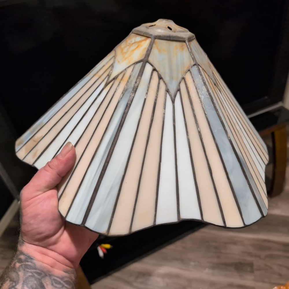 Elegant Striped Glass Lamp Shade Dale Tiffany